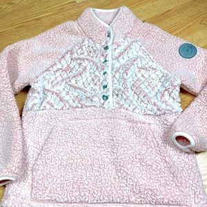 Simply Southern Pink Fleece Pullover 1/4 Snap Size Small